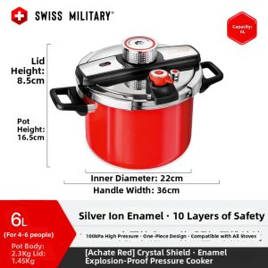Swiss Military | Anti-Bacterial Explosion-Proof Enamel Pressure Cooker