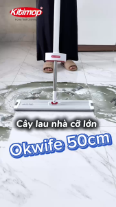Cây Lau Nhà Tự Vắt OKwife HD-7040 Chổi Lau Nhà Tự Vắt Thông Minh Xoay 360 Độ 2 Miếng Lau