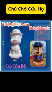 Tượng thạch cao Chú Chó Cứu Hộ M17 (Không kèm màu) Bé Tô Màu Tô Tượng
