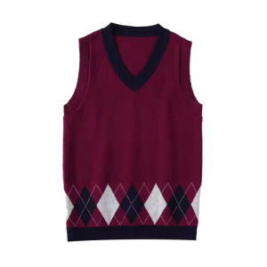 เสื้อกั๊กขนสีเทาอ่อนสำหรับนักเรียนประถม เสื้อกันหนาวผ้าฝ้ายสีน้ำเงินเข้มสำหรับเด็กชายและเด็กหญิง เสื้อกันหนาวขนสีแดงอ่อนสำหรับเด็ก