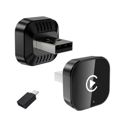 New 2in1 Mini Wireless CarPlay and Android Auto Adapter 5GHz WiFi Type-C/USB Plug and Play Smart Box for Car Accessories Dongle