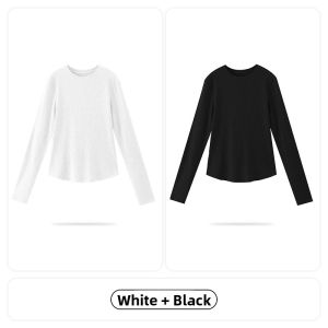 Miiow | Slim Fit Long Sleeve Round Neck Base Shirt Women Summer New Style Casual Versatile Thin Top Moisture Wicking Solid Color T-shirt