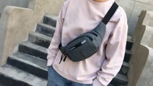 แฟชั่นลําลองผู้ชายกระเป๋าคาดเอวผ้าอ๊อกฟอร์ดเทรนด์กันน้ํากระเป๋าหลายชั้นมัลติฟังก์ชั่กระเป๋าสะพายไหล่