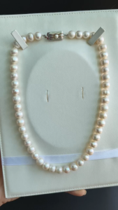 [ Woosilver ] Vòng Cổ Trai Ngọt Trắng Ánh Hồng 2 - Secondhand - NTN228