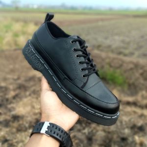 sepatu dockmart pria kulit sapi sol karet tebal full jahitan outsole sepatu kerja kantor kuliah