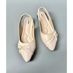 Sepatu sandal flat shoes balet Wanita slop slip on karet tali belakang
