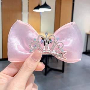 (SG STOCK)  Childrens Crown Bow Hairpin Super Fairy Princess Butterfly Tie Hair Clip Girls Birthday Show Hair Accessories