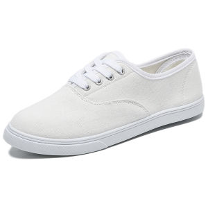 Nurse Shoes Breathable Soft Sole Canvas Shoes Slip-On White