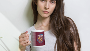 คูลเลอร์คิง Westham United FC V2 แก้วกาแฟ 11 หรือ 15 ออนซ์ สีขาว – เหมาะสำหรับชา กาแฟ และของขวัญ ของที่ระลึก
