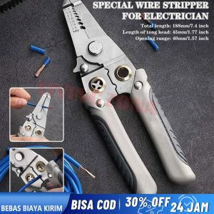 6 in 1 Tang fungsi Pliers Tukang Listrik Multifungsi Tang Jaring-hidung Tang Berliku Pengupasan Kawat Decrustation Tang Pemotong Kabel Multifungsi