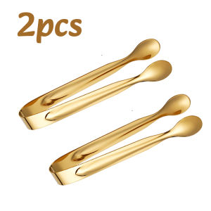 1-4pc Stainless Steel Ice Sugar Tongs Food Clips Coffee Cubes BBQ Meat Tong Bread Food Clamp Restaurants Home Mini Kitchen Tool