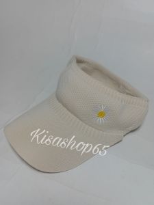 Topi Senam Wanita Topi Rajut Polos Bunga Topi Bolong Tengah Rajut Impor Model Korea