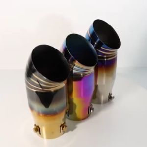 HKS Car Exhaust Muffler Tip Pipe 2.5/3 inch Titanium Blue Exhause Pipes Universal Racing Style Tail Throat Chrome Decoration Auto Exterior Accessories