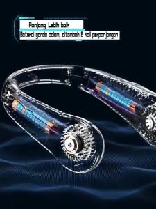 New Kipas Angin Gantung Leher Portable USB 70000Mah 5-Speed Wind Tanpa Baling Baling Neck Fan/LED Display