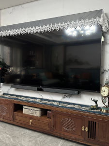 Tấm Phủ Tay Cầm TV Kiểu Châu Âu Mới Lưới Cao Trong Suốt Vải Trải Bàn TV Họa Tiết Ren Dài Chống Bụi