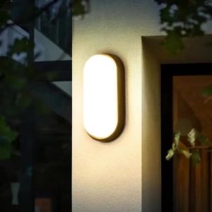 JOYINLED 15W Outdoor LED Wall Lamp Garden Porch Surface Mounted Oval Sconce Lighting Corridor Moisture-proof Ceiling Light
