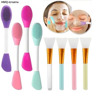 4pcs ชุดแปรงซิลิโคน DIY Facial Mask Mud Applicator คู่มือ Soft Facial Cleansing Pore Exfoliator เครื่องมือแต่งหน้าความงาม