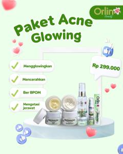 ORLIN BEAUTY SKINCARE ORI PAKET ACNE GLOWING JERAWAT BERUNTUS HINGGA MERADANG