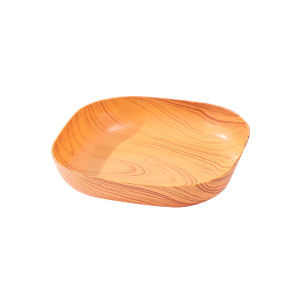 Yuanta จานพลาสติก 4 ราย ทรงสี่เหลี่ยม ลายไม้ สำหรับขนมขบเคี้ยว ผลไม้ สไตล์ยี่ปุ่น กระเป๋าและการใช้งาน Tableware ที่สามารถสํานุกันได้