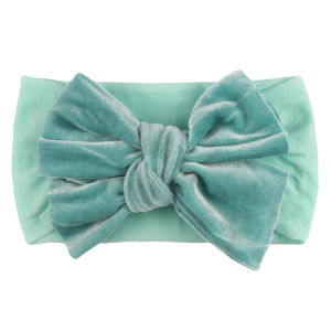 Velvet Bow Baby Turban Headband 11 Colors Stretch Head Wrap Newborn Girls Hair Gift Party Wedding Daily Photoshoot 0-24M