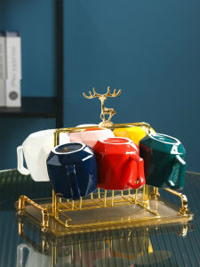 Accessible Luxury Cup Mug Good-looking Ceramic Water Cup Home Use Set Family Living Room Office Hospitality Tea Cup