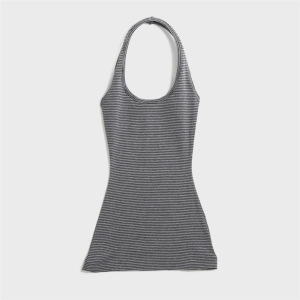 Áo Ba Lỗ Cổ Trễ Kẻ Sọc Cỡ Lớn Áo Ba Lỗ Không Tay Áo Lót Mùa Hè Cho Nữ Thời Trang Đường Phố Thường Ngày