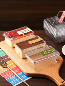 50Pcs Dessert Container With Lid Tiramisu Box Mousse Cake Box Deli Container Transparent Desserts Cups Disposable Dessert Packaging Box Baking Takeout Container 280ML