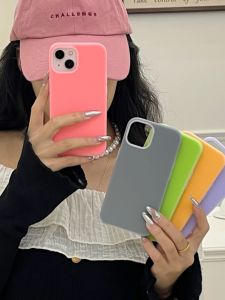  Jelly Liquid Silicone Phone Case Drop Resistance Simple  Style New Product Womens Model Compatible 15Pro/14/13/12/11/16e/17ProMax