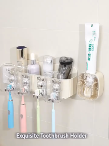 ⚡️SG SELLER⚡️Wall-Mounted Bathroom Organizer – Toothbrush Holder Toothpaste Dispenser & Toilet Storage Rack