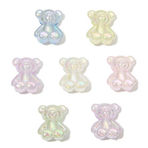 5pcs Multi Color Cute Bear Beads Lovely Acrylic Charms For Bracelet Making Departments DIY Fashion Jewelry Making Accessories