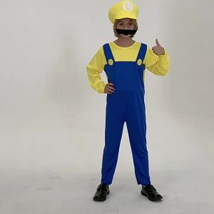 （HOT） Halloween Super Mary Costume Anime cosplay Mario Suit Theme Ball Cross-Border cos Costume