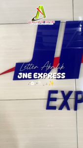 LOGO JNE Tinggi 30cm AKRILIK MURAH/LAMBANG AKRILIK JNE/LABEL EKSPEDISI JNE MURAH | CUSTOM UKURAN AKRILIK