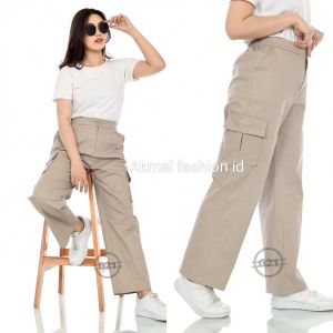 Celana Kulot Kargo Katun Combed Street/Celana Kargo Pants