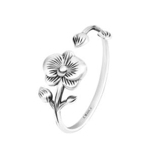 LR-Retro lotus open bracelet s925 silver bracelet young ladies bracelet auspicious jewelry high-end gift rich auspicious wish lotus bracelet