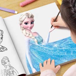 Princess Elsa Tracing Book Kindergarten Coloring Book Snow White Simple Drawing for Children Learning And Experimenting Drawing Tools