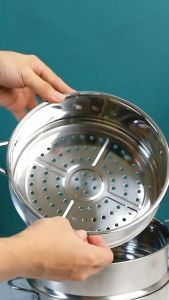 Thickening Food Steam Rack Steamer With Double Ear For Soup Pot Milk Pot Stainless Steel Anti-Scald Multifunctional