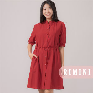 RIMINI - Dress Wanita Casual Lengan Pendek Vneck Chrismast Midi S-3XL- Abelia Dress 886925