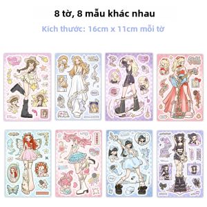 8 Chiếc Hoạt Hình Nhóm Nhạc Nữ KPOP Cắt Dán Chống Nước Miếng Dán Cho Điện Thoại Laptop DIY Trang Trí Đồ Chơi Trang Trí Kích Thước 4-10Cm