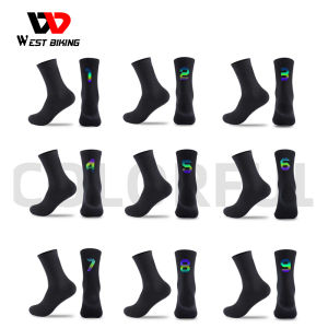 WEST BIKING NBA Elite Basketball Socks Number 0-9 Sport Socks Cycling Socks For Men Women(1 pair)