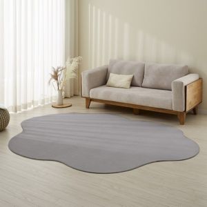 VIKAMA Minimalist Solid Colour Wabi-Sabi Style Carpet Irregular Shaped Living Room Carpet Home Bedroom Decorative Carpet