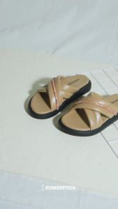 Dunkenstock Monic Sandal Wanita Wedges Selop Slip On Jelly Empuk Model Terbaru Simple Mewah Kekinian