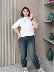 plus Size Womens Casual Versatile mid Sleeve T-Shirt Loose Slimming Concealing Shoulder Appropriate Base Shirt Korean Style round Neck