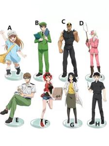 Acrylic Work Cells Red Blood Cells AE3803 White Blood Cells U-1146 Killer T-Cells Figurines Display Stand Anime Cartoon Collectibles