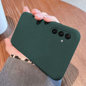 เคสโทรศัพท์ซิลิโคนหินทรายด้านสำหรับ Samsung Galaxy A17 5G A07 4G LTE A56 5G A36 A26 A16 A06 A55 A35 A25 A15 A05 A05s นิ่มสีประกายหิมะเคสฝาครอบหนัง TPU