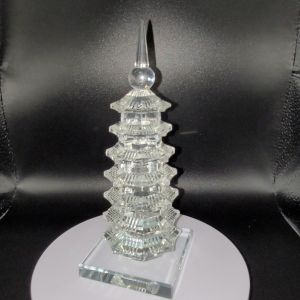 (SG Seller Ready Stocks) Glazed Glass (琉璃) Wenchang Pagoda Crystal Seven Storey Ornament 15cm 琉璃七层文昌塔摆件 15厘米