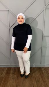 Manset Turtleneck Lengan Pendek Jumbo