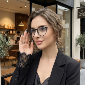 Best-selling Fashion Round Frame Anti-blue Light Glasses Myopia Nearsighted Glasses 100-400 Degree Plano 0 Degree Available