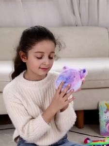 Túi Đeo Vai Sang Trọng Cho Trẻ Em Ví Hình Kỳ Lân Dễ Thương Túi Xách Thời Trang Cho Bé Gái Phụ Kiện Cho Bé Túi Đeo Chéo Hình Tròn Bằng Vải Polyester Có Dây Kéo