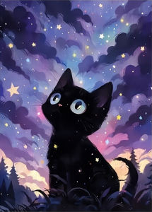 500/1000/1200/2000PCS Jigsaw Puzzle Beautiful Black Cat Portrait Scene For Adults Perfect For Quiet Evening Activity