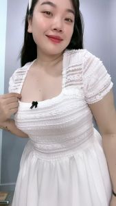 Đầm Thiết Kế Bigsize Nữ Phối Ren Cổ Vuông Tay Ngắn Dáng Xòe Thanh Lịch G673 G674- ĐẦM REN